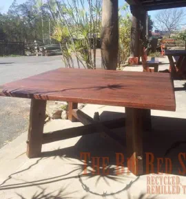 Large, square outdoor table