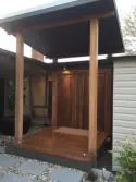 Hardwood front porch entrance