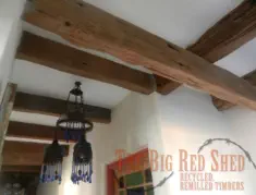 Rustic exposed ceiling beams